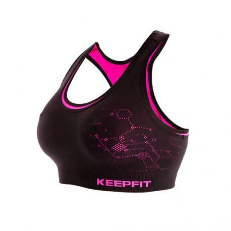 pink and black sports bra